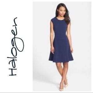 HALOGEN Ottoman Knit Fit & Flare dress (S US4-6)